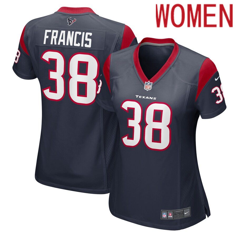 Women Houston Texans #38 Jacobi Francis Nike Navy Game Player NFL Jersey->women nfl jersey->Women Jersey